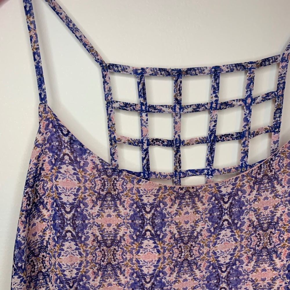 Patterned Cage Back Tank